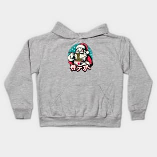 Vintage Japanese Christmas: Santa's Noodle Delight T-shirt Kids Hoodie